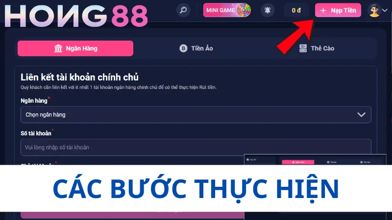 Hướng dẫn cách Rút Tiền Hong88 nhanh gọn